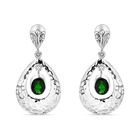 Natürlicher Chromdiopsid Ohrringe 925 Silber ca. 2.52 ct