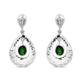 Nat&uuml;rlicher Chromdiopsid Ohrringe 925 Silber ca. 2.52 ct