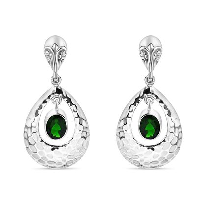 Nat&uuml;rlicher Chromdiopsid Ohrringe 925 Silber ca. 2.52 ct