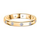 LUXURIANT DIAMOND - Lab Grown Diamant VS-EF Ring, 925 Silber Gelbgold Vermeil (Größe 17.00) ca. 0.50 ct