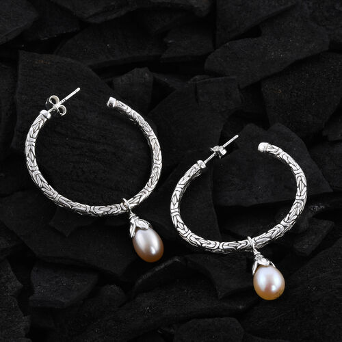 Royal Bali Kollektion - Süßwasser Perle Ohrhänger 925 Silber  image number 1