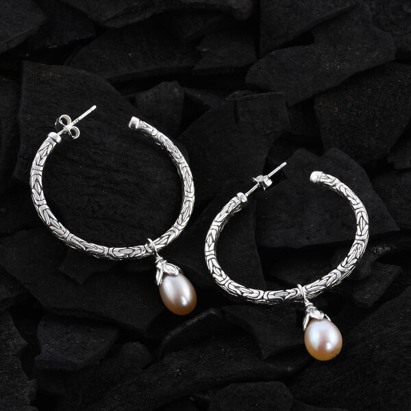 Royal Bali Kollektion - Süßwasser Perle Ohrhänger 925 Silber  image number 1