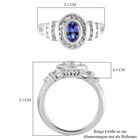 AAA Tansanit und Zirkon-Ring, 925 Silber platiniert  ca. 1,18 ct image number 6
