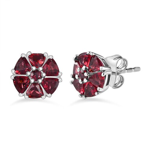 AAA Orissa Rose Granat Ohrringe, 925 Silber platiniert ca. 1.94 ct image number 0