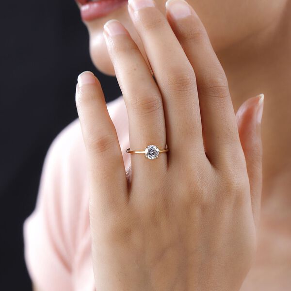 Moissanit Ring in Silber mit Gelbgold Vermeil- 0,92 ct. image number 3