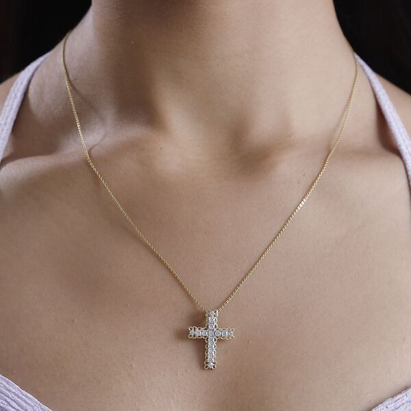 J Francis gefertigt mit SWAROVSKI- Zweifarbiger Swarovski Zirkonia Anhänger image number 3