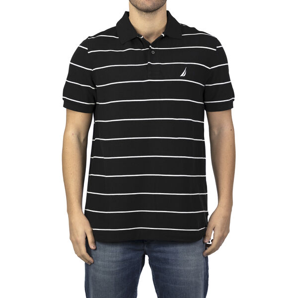 NAUTICA: Poloshirt mit aufgesticktem Logo, Schwarz