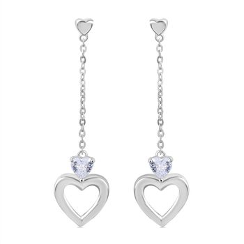 Wei&szlig;er Zirkonia Ohrringe 925 Silber rhodiniert