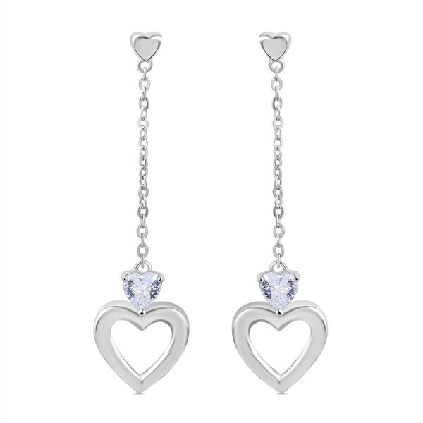 Wei&szlig;er Zirkonia Ohrringe 925 Silber rhodiniert