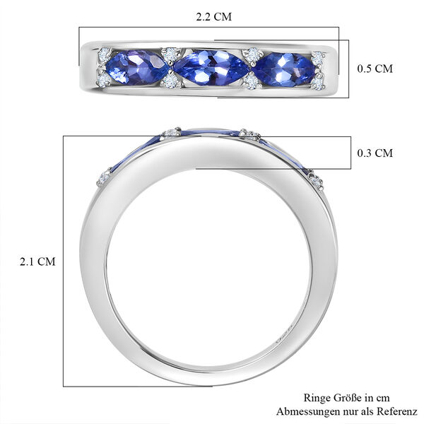 AA Tansanit und Zirkon Ring - 0,96 ct. image number 6