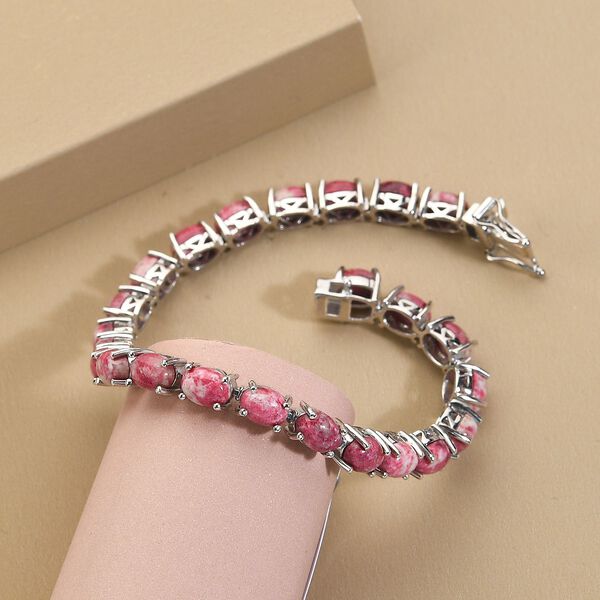 Norwegisches Thulit-Armband, ca. 19 cm, 925 Silber platiniert ca. 24.31 ct image number 2