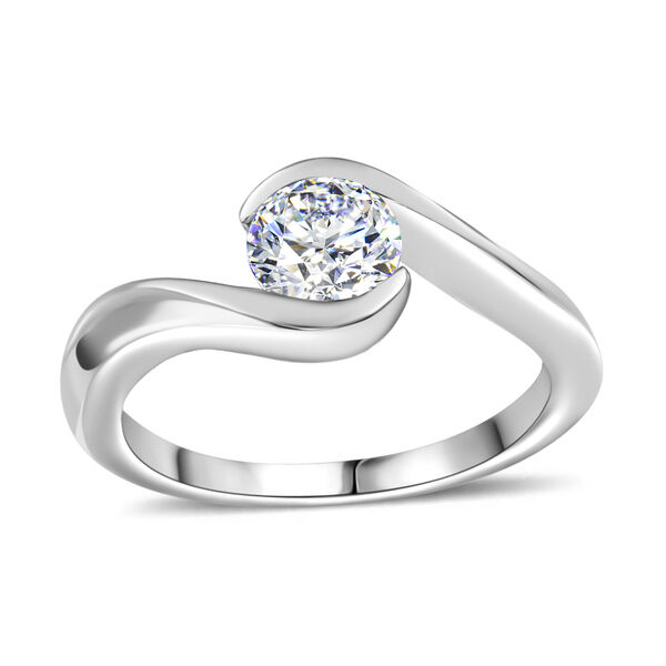 Moissanit Ring, 925 Silber rhodiniert - 0,76 ct. image number 4