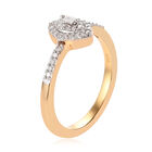 Diamant Ring 925 Silber Gelbgold-Überzug image number 3