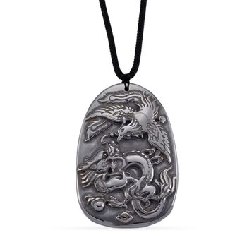 Terahertz Halskette, Drachen und Ph&ouml;nix Motiv, ca. 71 cm, ca. 100.00 ct