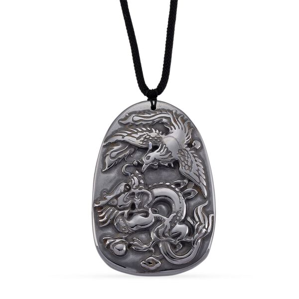 Terahertz Halskette, Drachen und Ph&ouml;nix Motiv, ca. 71 cm, ca. 100.00 ct