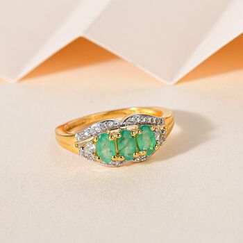 Socoto Smaragd und Zirkon Ring - 0,96 ct.