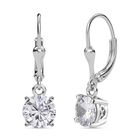 Weißer Zirkonia Ohrringe 925 Silber platiniert ca. 4.17 ct