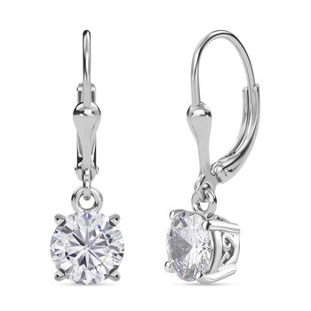 Wei&szlig;er Zirkonia Ohrringe 925 Silber platiniert ca. 4.17 ct