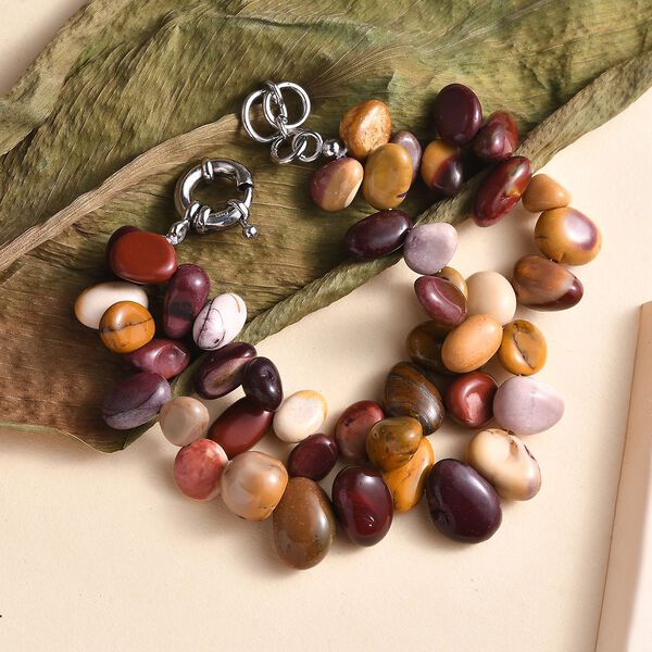 Mookite Armband, ca. 19 cm, Messing platiniert ca. 225.00 ct image number 2