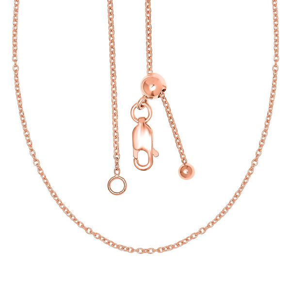 Kabelkette 45cm, ros&eacute;vergoldet 925 Silber image number 5