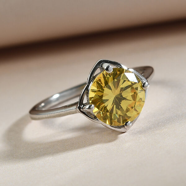 Gelber Zirkonia-Ring - 3,39 ct. image number 2