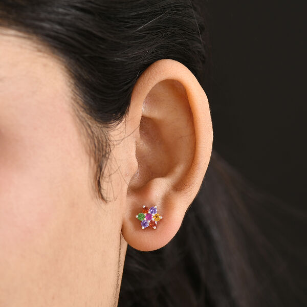 LUSTRO STELLA mehrfarbige Zirkonia Ohrringe image number 2