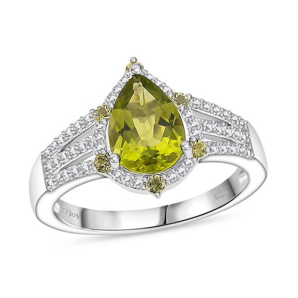 D'joy Nat&uuml;rlicher Peridot Ring 925 Silber rhodiniert (Gr&ouml;&szlig;e 19.00) ca. 2.58 ct image number 2