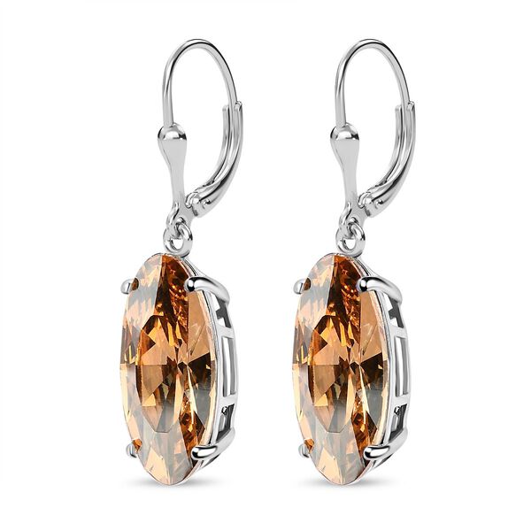 Goldener Kristall Ohrringe, 925 Silber image number 4