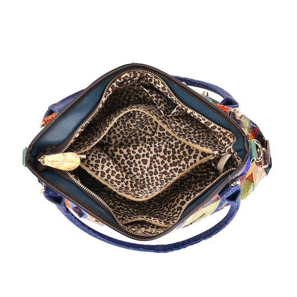 Chaos by Elsie Echtleder Crossbody Tasche mit RFID und Mini-Blitzlampe, Gepr&auml;gtes Krokodil-Muster im Doppel-Rhomboid-Design, 36x10,5x21cm image number 6