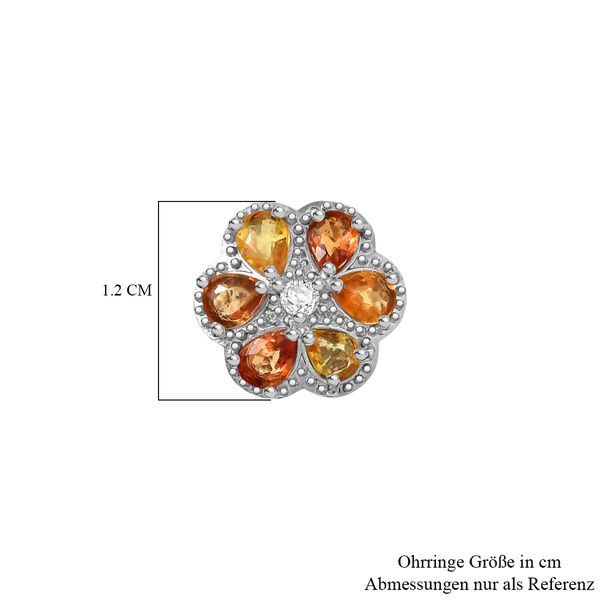 AA Mehrfarbig Saphir, Wei&szlig;er Zirkon Ohrringe Nickelfreies Messing ca. 2,59 ct. image number 5