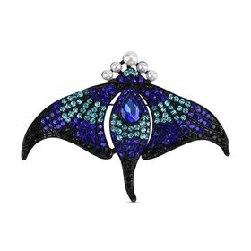 Kunststoff Perle, Mehrfarbiger Kristall Brosche  Schwarz