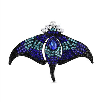 Kunststoff Perle, Mehrfarbiger Kristall Stachelrochen Brosche  Schwarz