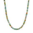 Mehrfarbige, Amazonit Halskette, ca. 45 cm+ 5 cm extender, Reiner Edelstahl ca. 200.00 ct