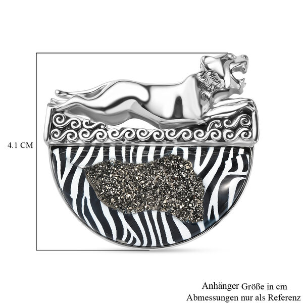 Sajen Silber - Fenster Drusy Anh&auml;nger 925 Silber rhodiniert ca. 60.40 ct image number 6