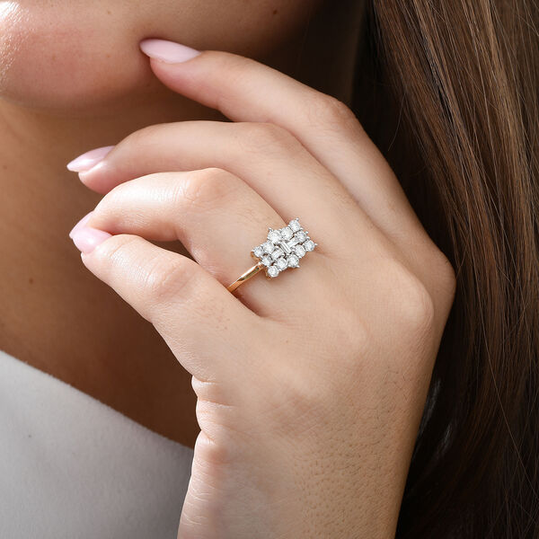 LUXORO klassischer SGL zertifizierter I1 GH Diamant-Boot-Ring in 585 Gelbgold - 1 ct. image number 8