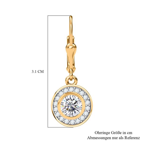 Moissanit Ohrringe, 925 Silber 750 Gelbgold Vermeil - 2,01 ct. image number 7