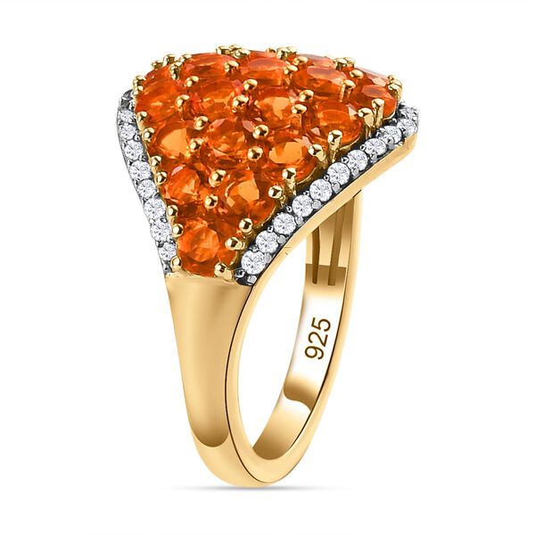 Salamanca Feueropal-Ring, 925 Silber vergoldet (Größe 17.00) ca. 2.47 ct image number 5