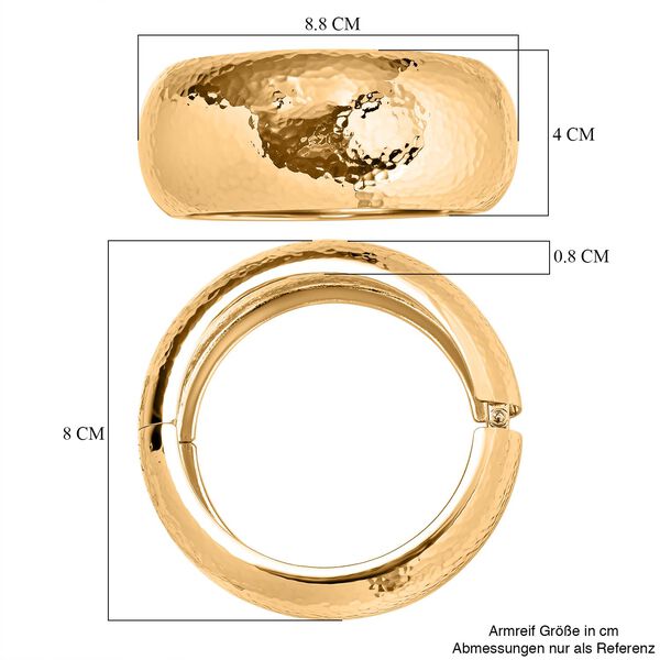 Breiter Armreif mit gehämmerter Textur, Messing, ca. 18 cm, ca. 70,00g image number 6