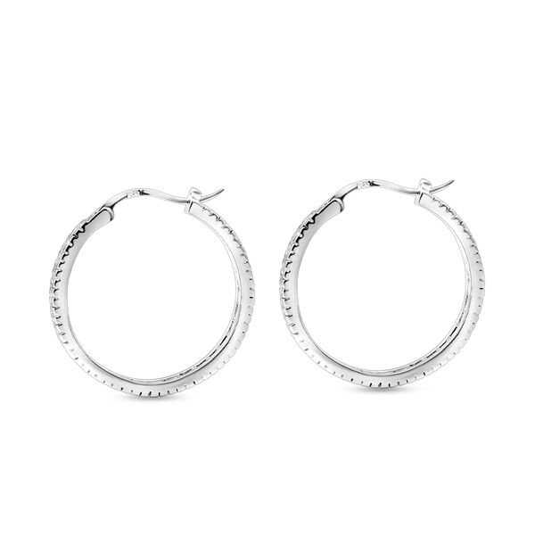 Lustro Stella - wei&szlig;e Zirkonia-Creolen, 925 Silber rhodiniert ca. 1.26 ct image number 3