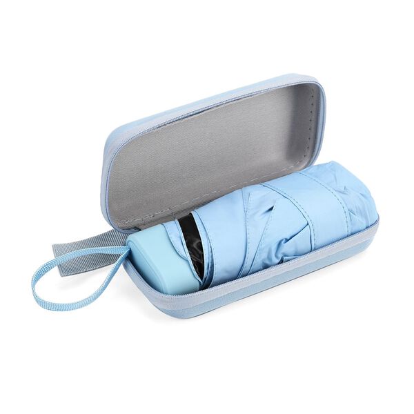 Sturmfester Pocketschirm mit Etui und UV-Schutz, Hellblau image number 4