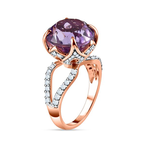 Rose De France Amethyst und Zirkon Ring- 8,04 ct. image number 5