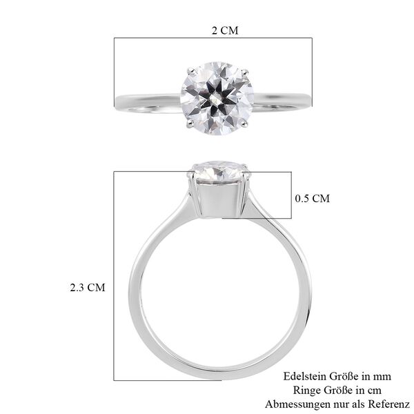 Moissanit Solit&auml;r Ring 375 Wei&szlig;gold image number 6