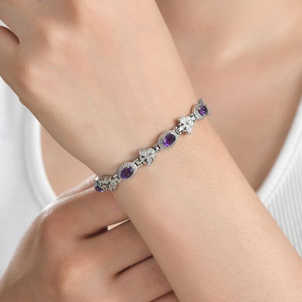 Afrikanischer Amethyst Armband ca. 26.75 cm Edelstahl ca. 2.32 ct image number 3