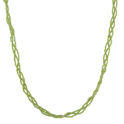 Peridot Halskette ca. 50 cm 925 Silber rhodiniert ca. 52,50 ct.