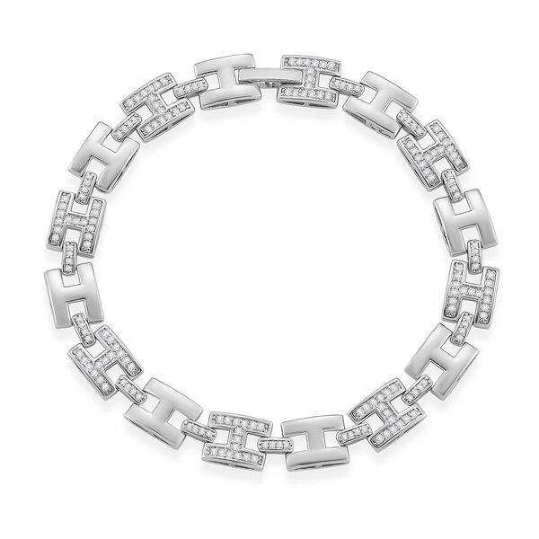 Wei&szlig;er Zirkonia Armband ca. 19 cm Nickelfreies Messing image number 4