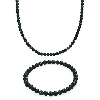 AAA flexibles Olmek Jadeit Armband und 45+5cm Halskette