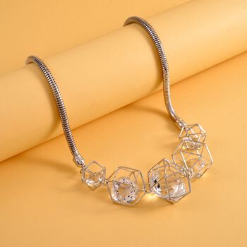 Wei&szlig;e Kristall-Halskette, 50 cm - 5 ct.