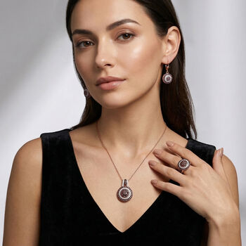 D'Joy AA Padparadscha Saphir und Zirkon Schmuckset