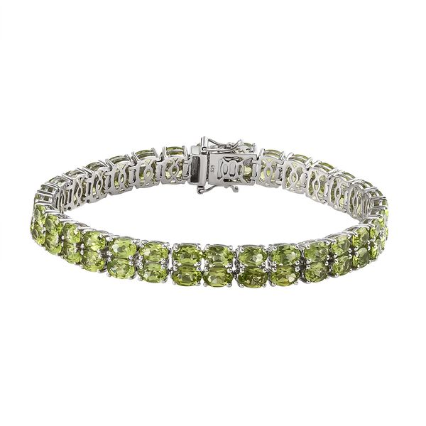 Nat&uuml;rliches Peridot-Armband in Silber, 29,88 ct.