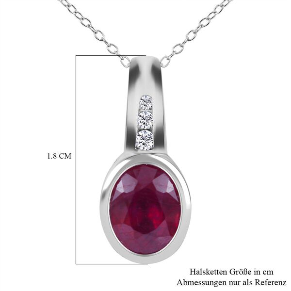 2er-Set - afrikanischer Rubin und Zirkon-Anh&auml;nger mit Kette - 1,41 ct. image number 4